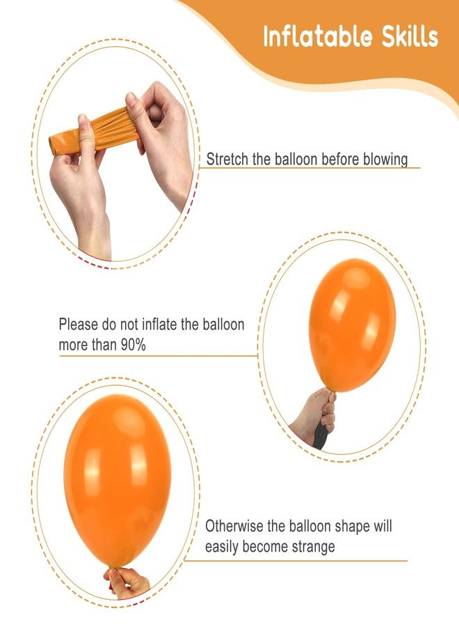RUBFAC Halloween Decor 110pcs Orange Balloons Different Sizes 18/12/10/5 Inches for Garland Arch, Burnt Orange Latex Balloons for Birthday Party Baby Shower Decoration - Image 3