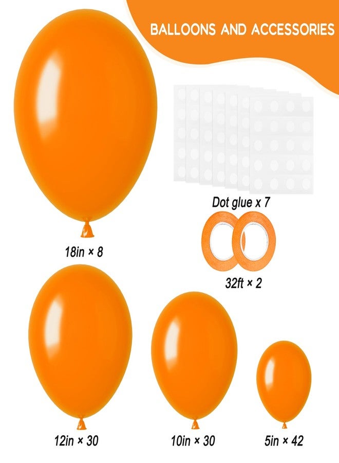 RUBFAC Halloween Decor 110pcs Orange Balloons Different Sizes 18/12/10/5 Inches for Garland Arch, Burnt Orange Latex Balloons for Birthday Party Baby Shower Decoration - Image 2