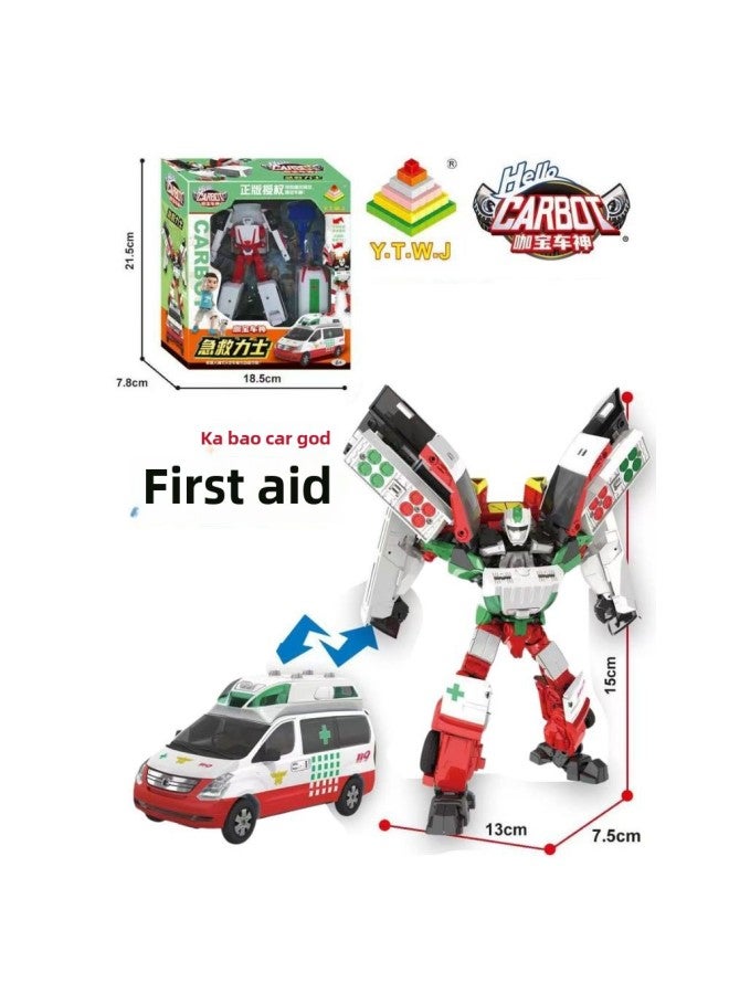 Coffee Treasure Car God Genuine Authorized Fit Sliding Deformation Car Robot Model Children Gift King Kong Toy-Color:[Genuine Yuetong] First Aid Lux  - Image 1