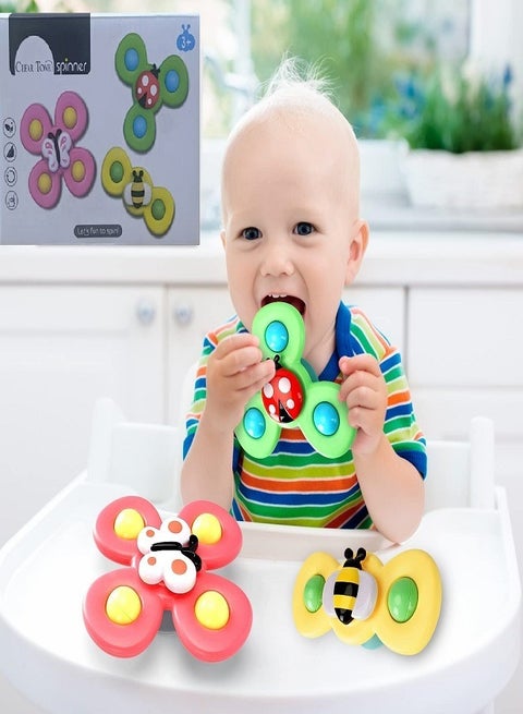 3PCS Suction Cup Spinner Toys for Your Lovable Kids, Sensory Toys Birthday Baby Gifts for Toddlers, Boys Spinning Toys,Toys for Toddlers  Birthday Baby Gifts For Your Lovely Kids