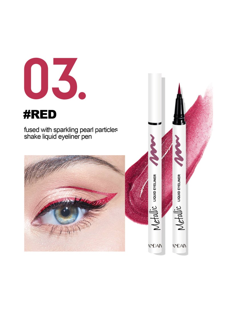 Handaiyan 6 Pcs Liquid Eyeliner Long Lasting Waterproof Professional Pearlescent Makeup Colorful Eyeliners Set Sweat Smudge Proof Women Tool Kit,Soft,Smooth,Natural,Hyper Easy Suitable For Clubs, Stages,Parties  - Image 4