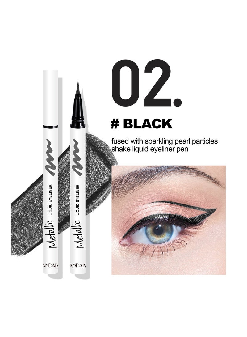 Handaiyan 6 Pcs Liquid Eyeliner Long Lasting Waterproof Professional Pearlescent Makeup Colorful Eyeliners Set Sweat Smudge Proof Women Tool Kit,Soft,Smooth,Natural,Hyper Easy Suitable For Clubs, Stages,Parties  - Image 3