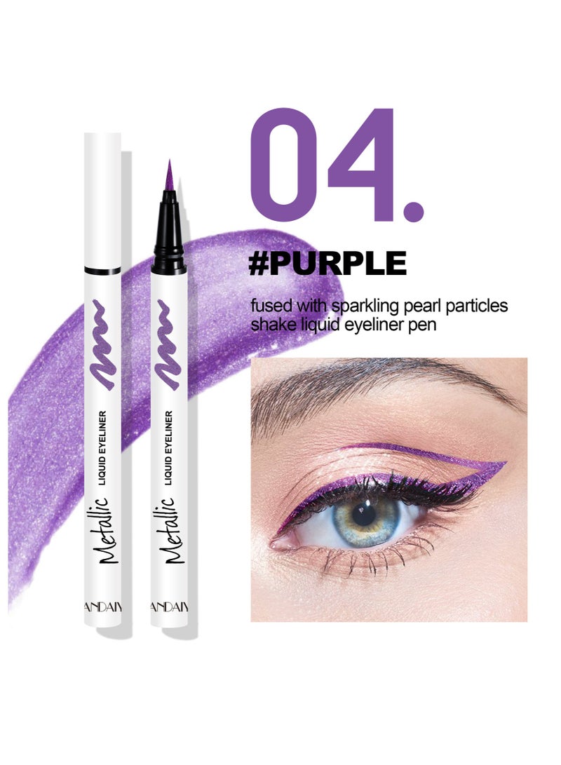 Handaiyan 6 Pcs Liquid Eyeliner Long Lasting Waterproof Professional Pearlescent Makeup Colorful Eyeliners Set Sweat Smudge Proof Women Tool Kit,Soft,Smooth,Natural,Hyper Easy Suitable For Clubs, Stages,Parties  - Image 5