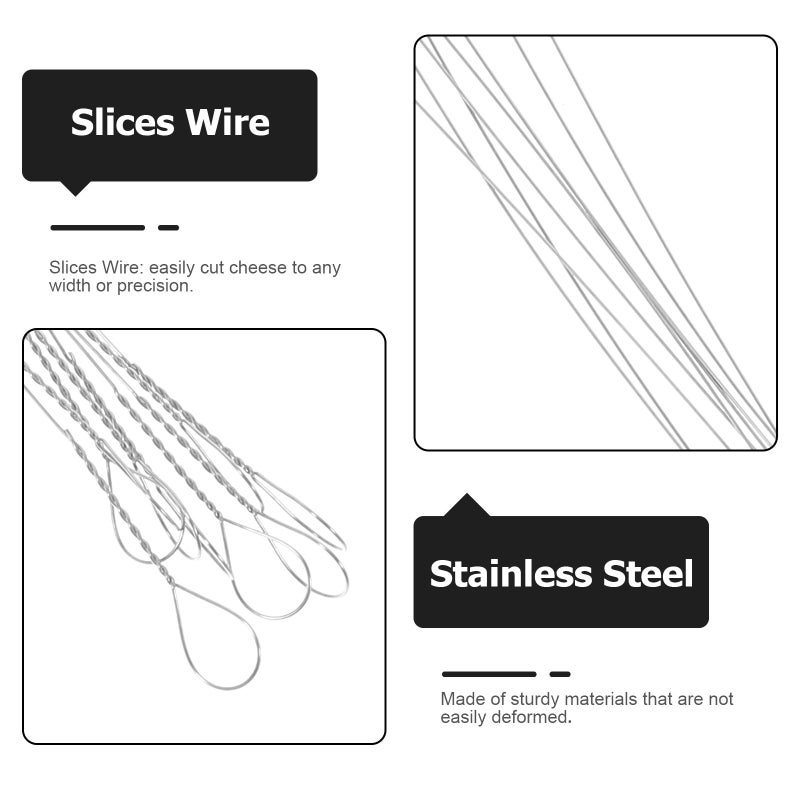 Stainless Steel Cheese Cutter Wire 14 5cm 10pcs Set for Home Kitchen Slicing - Image 4