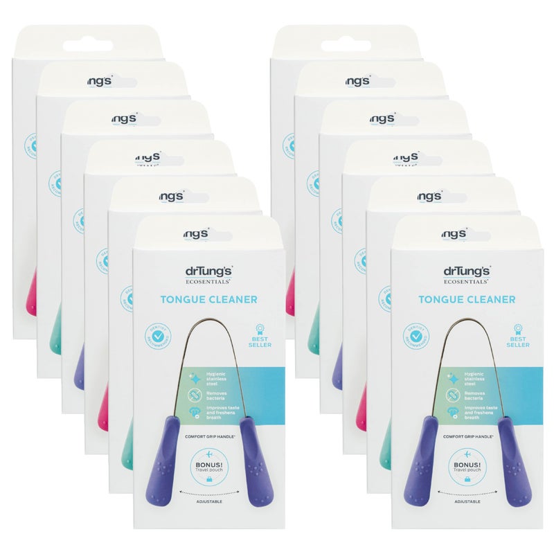 drTungs Tongue Cleaner Stainless Steel Tongue Scraper 12 Pack