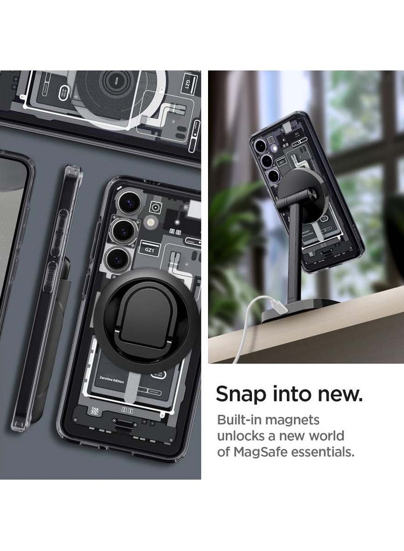 Techie حافظة سامسونج جالاكسي S24 ماج سيف – سبجن ألترا هايبرد زيرو وان ماج فيت مع حلقة معدنية – تصميم رفيع ومتين – متوافقة مع الشحن اللاسلكي وملحقات ماج سيف – أسود - Image 3