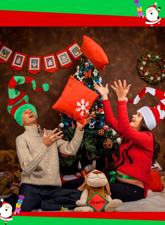Newcotte 2 Pcs Christmas Elf Felt Hat Long Striped Santa Hat Plush Christmas Accessories for Women Men (Stylish Style, 35 x 12 Inch) - Image 2