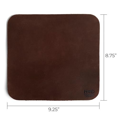 Hide & Drink Genuine Leather Mouse Pad, Anti Slip Leather Mousepad for Gaming, for Apple Magic Mouse & PC, Ergonomic Non Slip Base, Brown & Black Large Mat Pads for Desk, Computer Mousepads for Men - Image 4