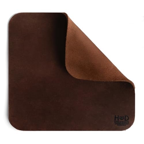 Hide & Drink Genuine Leather Mouse Pad, Anti Slip Leather Mousepad for Gaming, for Apple Magic Mouse & PC, Ergonomic Non Slip Base, Brown & Black Large Mat Pads for Desk, Computer Mousepads for Men - Image 2