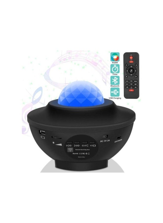 Laser Star Projector, LED Night Light, Nebula Cloud, 3 in 1 Sky Ocean Wave Projection with Bluetooth Speaker Voice Control Black 12 x 10 x 12cm