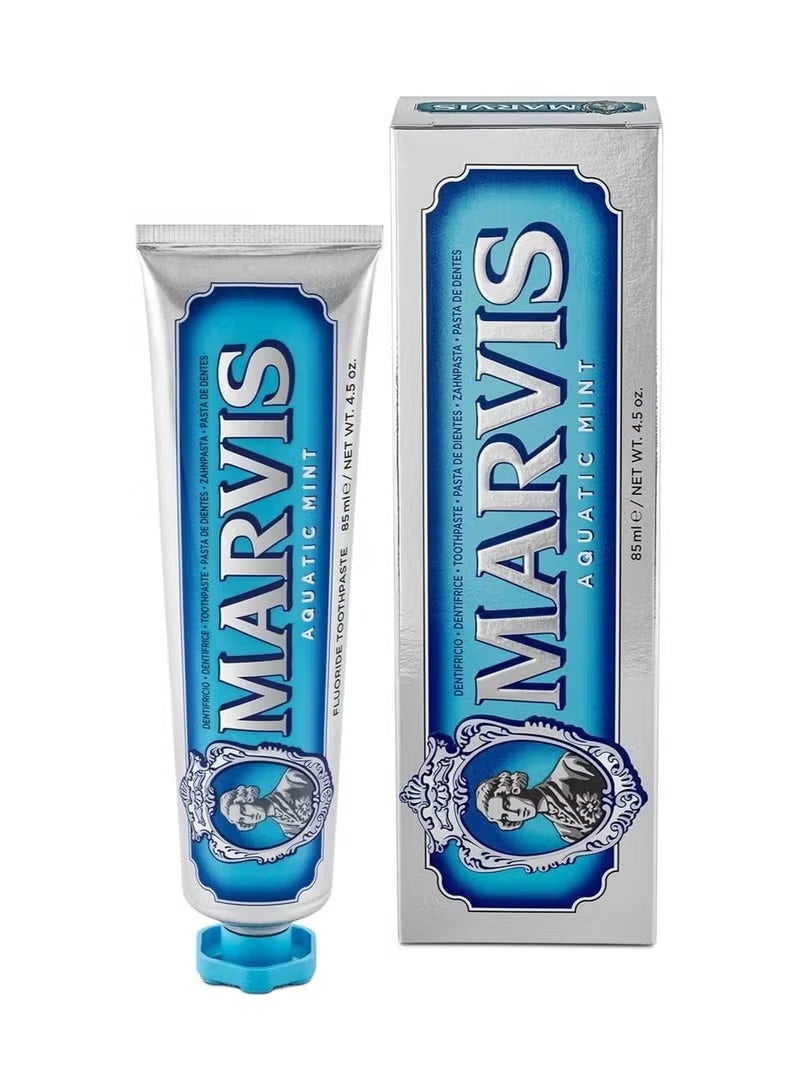 Marvis Aquatic Mint Toothpaste 85ml - Brightening and Cleaning Teeth with Fresh Ocean Rhythm - Image 1