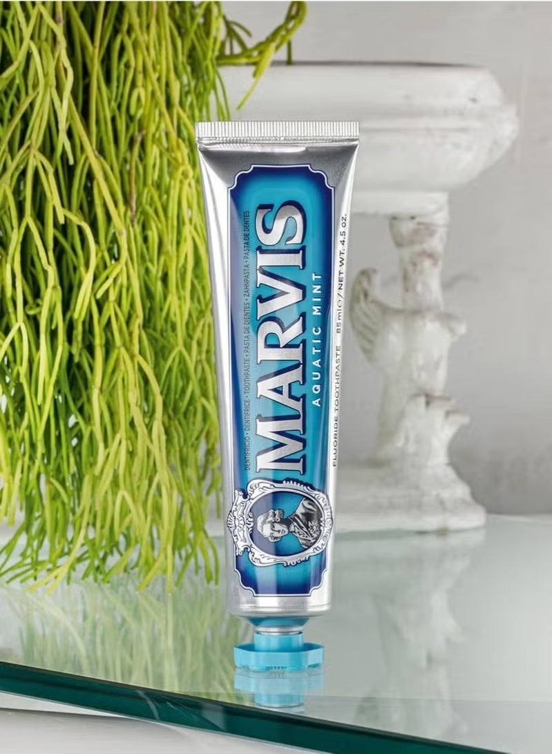 Marvis Aquatic Mint Toothpaste 85ml - Brightening and Cleaning Teeth with Fresh Ocean Rhythm - Image 3