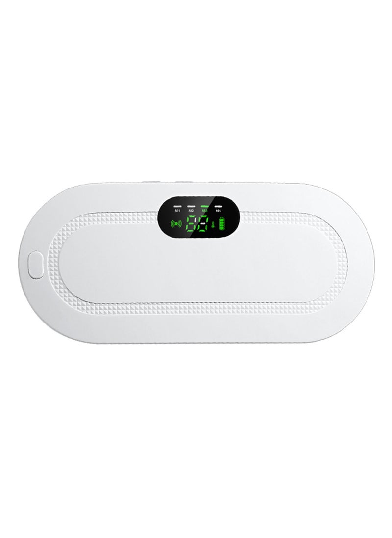 NIBEMINENT Portable Cordless Heating Pad Electric Waist Belt Device Fast 3 Temperature Modes 4 Vibration Massage Speeds for Back Pain Relief USB Charging Belly White  - Image 1