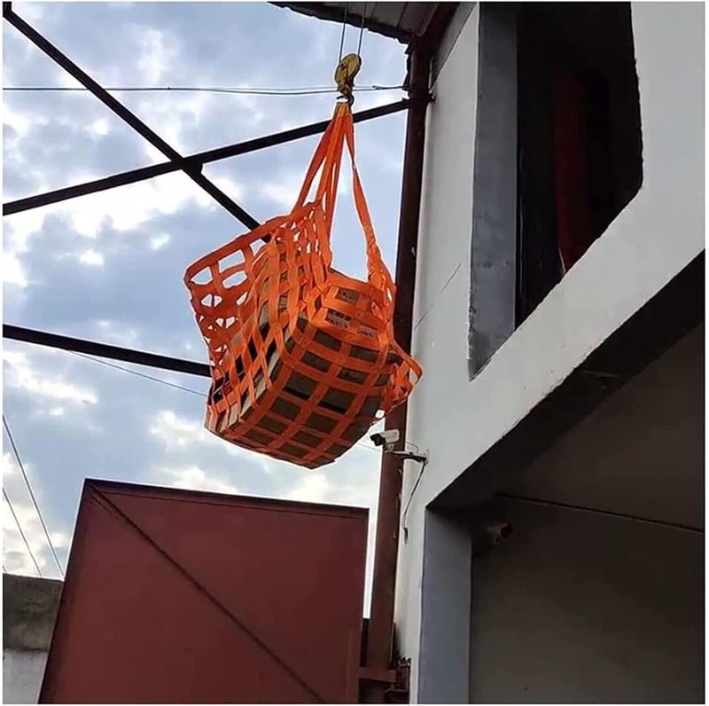 Cargo Lifting Net - Polyester Cargo Lifting Net, Helicopter/Pallet Cargo Net, Safety Lifting Net Straps, Flat Cargo Sling Net, Van Cargo Net, Strong Load-Bearing Material Handling Straps (Si - Image 5
