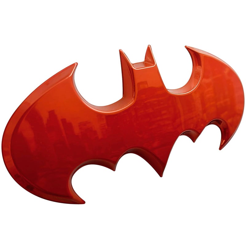 Fan Emblems Batman 3D Car Badge 1989 Batwing Logo Red Chrome 38 x 18 x 02 inches