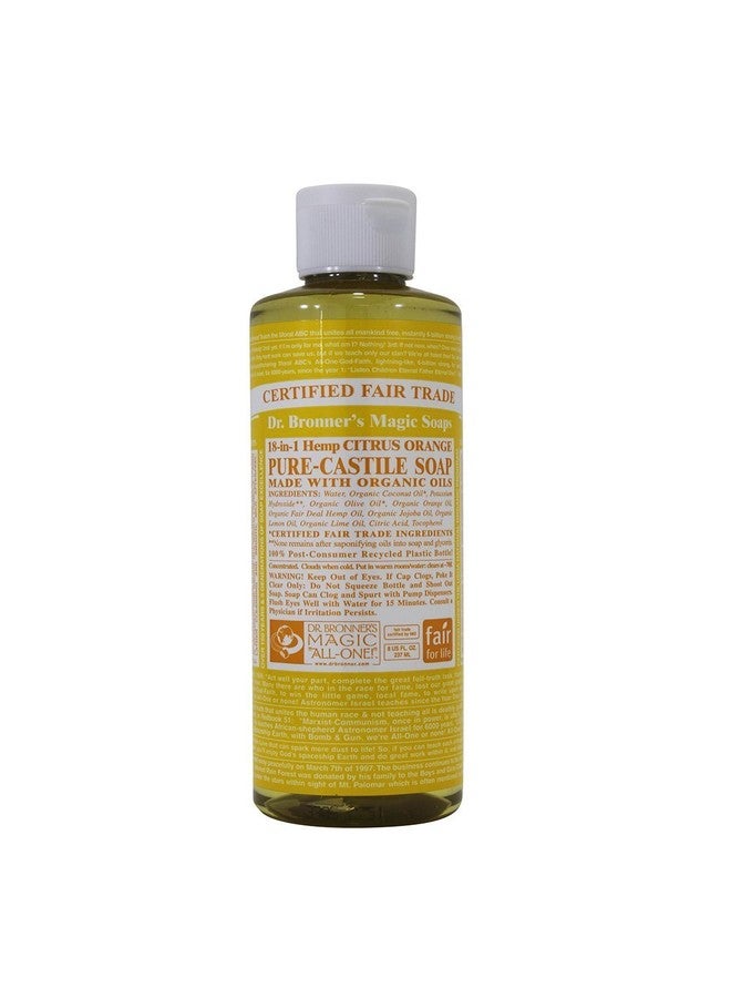 Dr. Bronner's Magic Soaps: Liquid Castile Soap, Organic Citrus 8 oz (3 pack) - Image 1