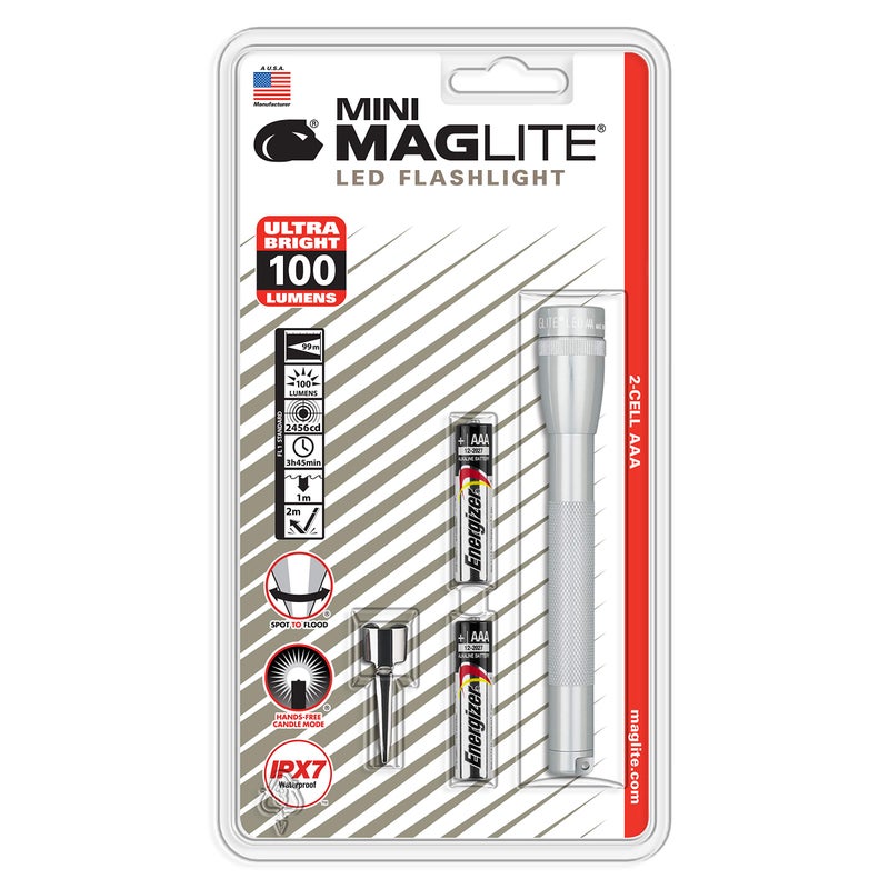 MAGLITE Mag Instrument Mini Maglite 2aaa Led - Silver - SP32106 - Image 1