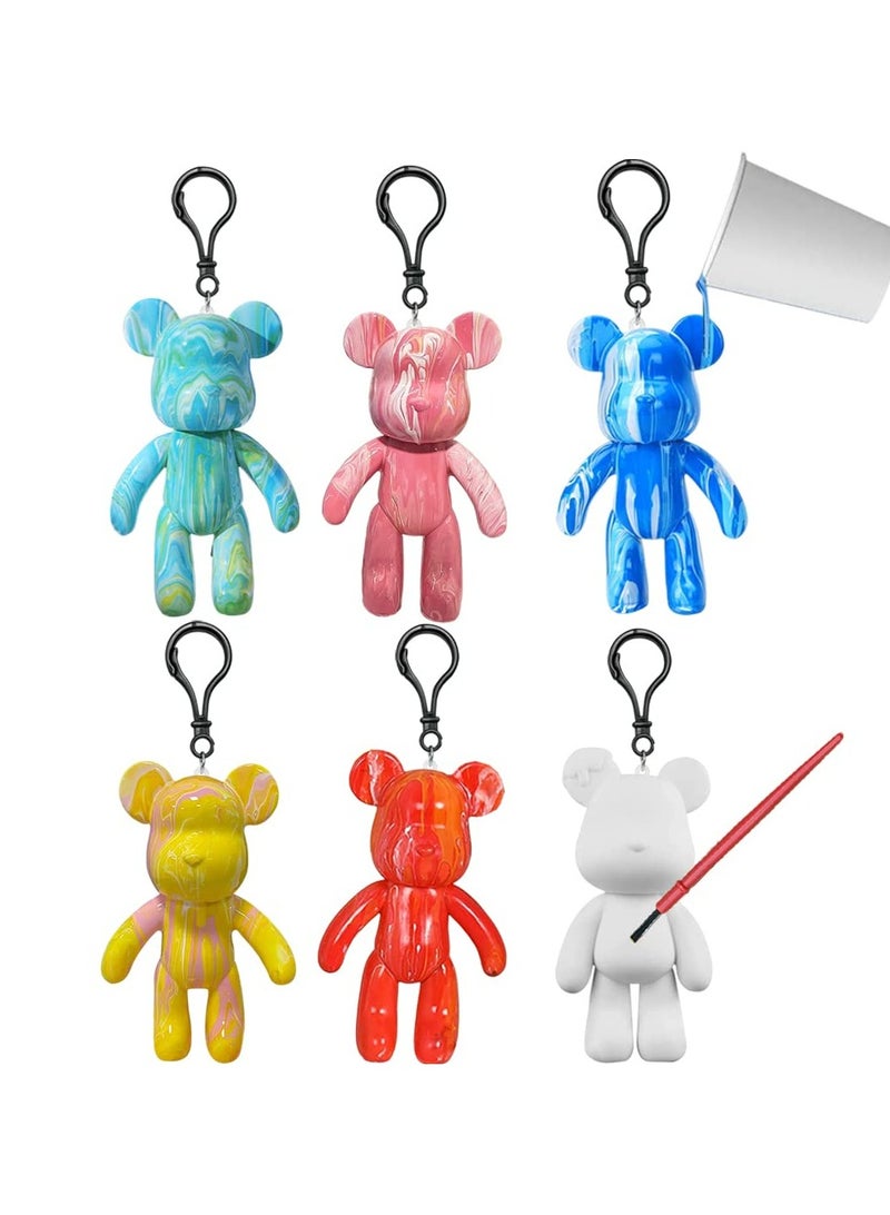 CMGTYYD. متوافق مع 6 عبوات من سلسلة مفاتيح الدب السائل DIY، سلسلة مفاتيح الدب السائل الفني DIY سلسلة مفاتيح الدب السائل DIY الدب الدب DIY الدب للرسم على الجدران DIY الرسم على الجدران DIY الدب السائل DIY الدب الأبيض DIY الدب الأبيض هدية نموذجية - Image 1