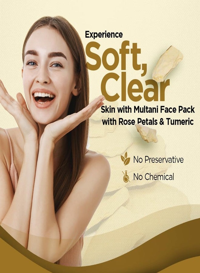 Elina Multani Mitti Face Pack with Rose Petals & Turmeric 100Gm (Pack of 1) | Deep Cleansing & Brightening | Oil Control & Acne Care | Natural Face Mask for Glowing Skin - Image 3