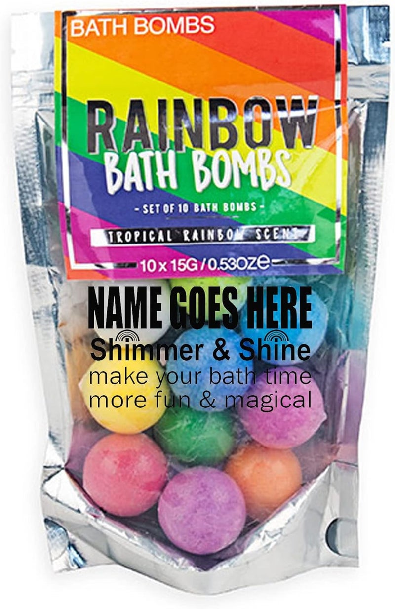 Rainbow Personalised Tropical Scented Bath Bombs Gift Set