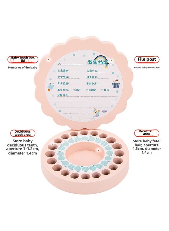 Baby And Young Children Early Education Primary Teeth Memorial Gift Box Baby Boys And Girls Teeth Collection Fetal Hair Preservation Wooden Toy-Color:Pink-Zodiac Mouse  - Image 4