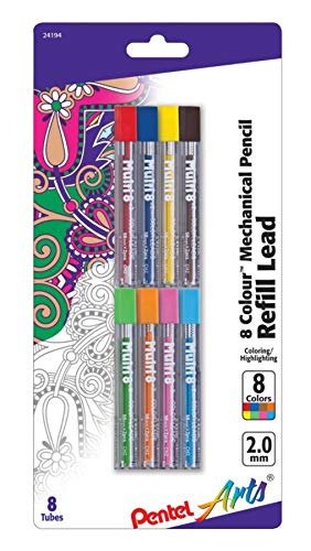 Pentel Arts® Lead Pencil Refills, 2.0 mm, Assorted Colors, Pack of 8 - Image 5