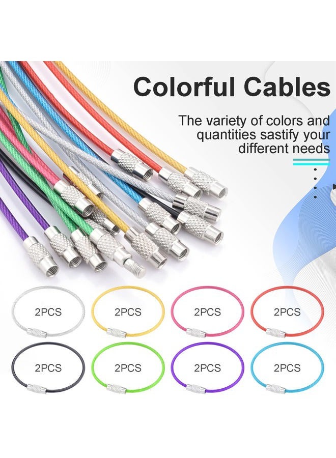 CooBigo 16 Pack Stainless Steel Loops 2mm Coated Wire Keychain Cable Large Keyrings 6 inch Key Chain for Luggage Tags, Key Tags, Keyrings, Kitchen Utensils, Duster-Assorted Colors - Image 5