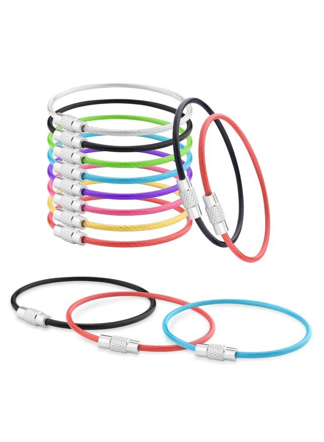 CooBigo 16 Pack Stainless Steel Loops 2mm Coated Wire Keychain Cable Large Keyrings 6 inch Key Chain for Luggage Tags, Key Tags, Keyrings, Kitchen Utensils, Duster-Assorted Colors - Image 1