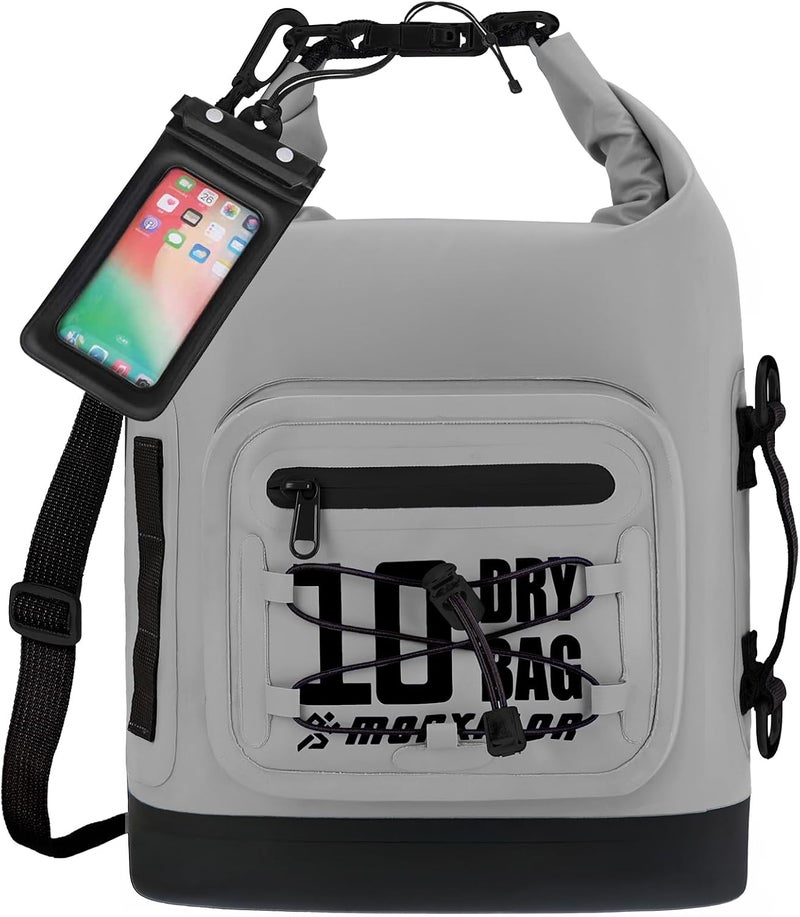 MORXPLOR Waterproof Dry Bag Backpack - [Front Zippered Pockets] 5L/10L/20L/30L Roll Top Waterproof Bag with Water Proof Phone Case for Swimming, Boating, Kayaking, Camping, Beach - Image 1