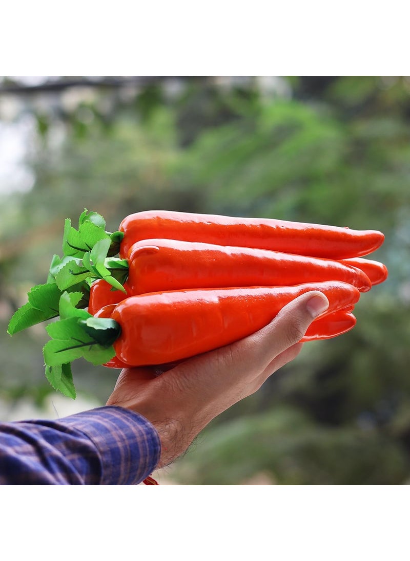 Crystu Crystu Artificial Carrot Artificial VegetablesFruitsSpices for Decoration Carrot Artificial Vegetables for Home Decor Artificial Vegetables for Decoration Pack of 2 pc  - Image 3