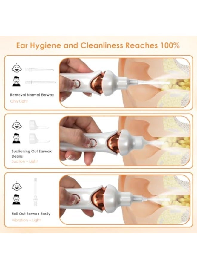 Earwax Remover Suction with LED Light, Electric Ear Cleaner Suction Painless and Safe, with USB Data Cable, Replacement Spoons and Cleaning Brush, for Adults and Toddlers - Image 3