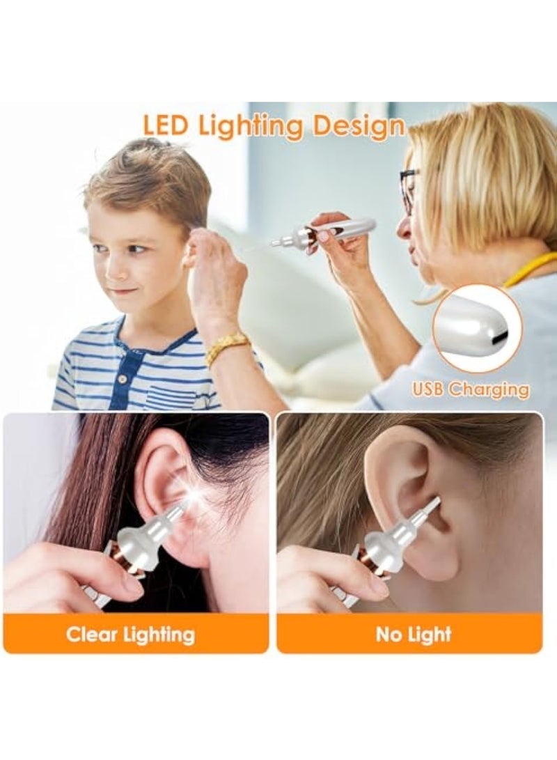 Earwax Remover Suction with LED Light, Electric Ear Cleaner Suction Painless and Safe, with USB Data Cable, Replacement Spoons and Cleaning Brush, for Adults and Toddlers - Image 2