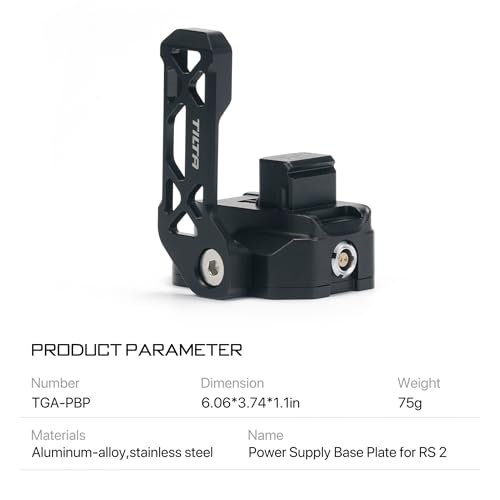 Tilta Power Supply Base Plate for RS 2 Compatible with RS2 Gimbal | External Power Solution for RS2, Security Bracket Included | TGA-PBP - Image 5