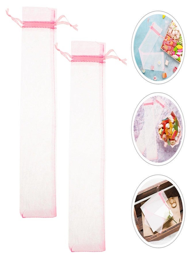 سولوستر مجموعة سولستري من 50 كيسًا من الأورجانزا برباط، مثالية لتزيين مراوح اليد القابلة للطي، وحفلات الزفاف، وتوزيعات الحلوى والألعاب، وتوزيعات الهدايا. - Image 2