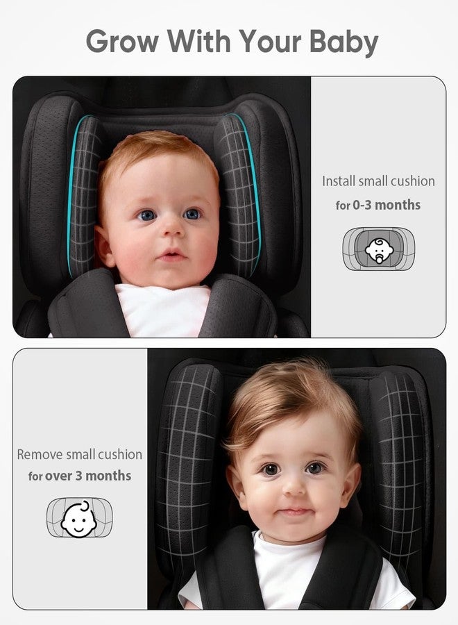 TinlyFinly Infant Car seat Insert, for Preemie Newborn Infant, Black - Image 5