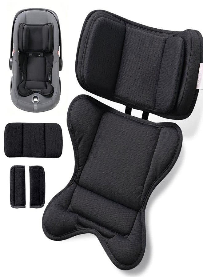 TinlyFinly Infant Car seat Insert, for Preemie Newborn Infant, Black - Image 1