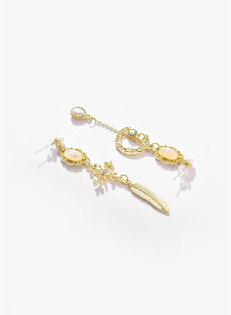 SOHI Gold Plated Designer Stone Drop Earring