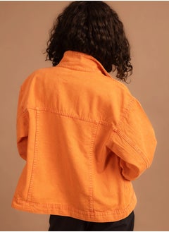In Your Shoe Orange Denim Jacket  - Image 2