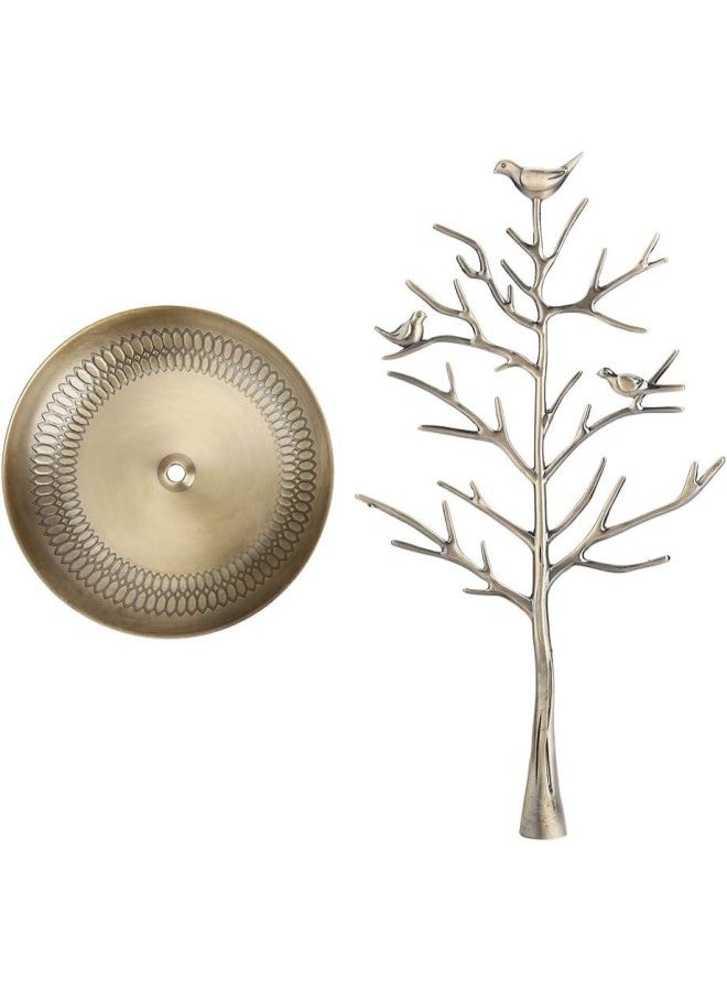 Jewelry Hanger Stand, Exhibitor for Jewels, Stand Earrings Rings Bracelets Organizer for Jewelry Tree Design for Necklaces and Earrings Ring Tree Holder Display Jewelry Tower Tree(Antique Bronze)  - Image 3