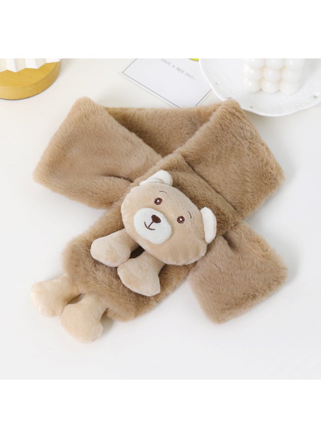 Ruiya Carefully Selects Cartoon Children's Scarves For Autumn And Winter, Plush Warm Cross-neck Scarves For Girls, Boys, And Babies