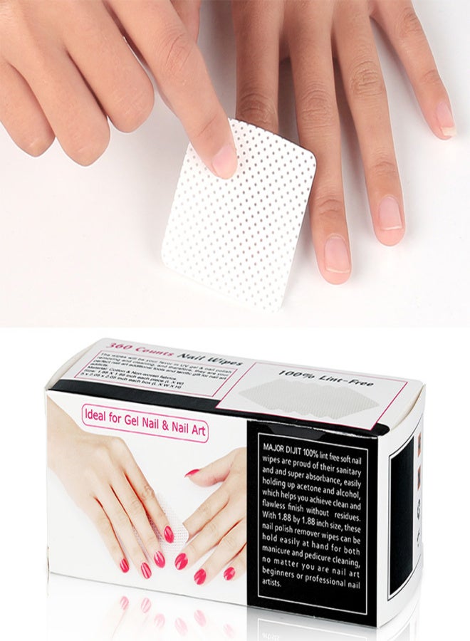 360Pcs Boxed Nail Wipes Cushions Soft Absorbent Gel Tips Cotton Cleanser Manicure Clean Towel - Image 1