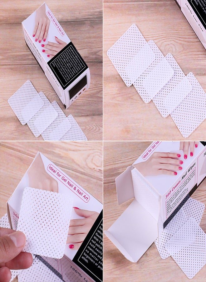 360Pcs Boxed Nail Wipes Cushions Soft Absorbent Gel Tips Cotton Cleanser Manicure Clean Towel - Image 2