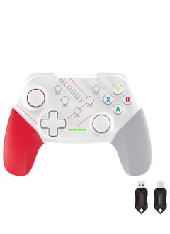 Bloody 2.4G Wireless/Wired Dual Vibration Gaming Controller GPW50, Function Swap Setting, Rechargeable with USB Type-C, 360° Joysticks, Rechargeable 600mAh Li-Battery, White  - Image 1