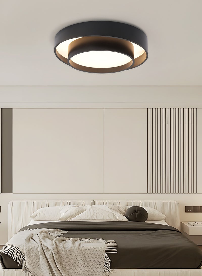YATAI LIGHTING LED Ceiling Light, 39W Round Flush Mount, Remote Control Dimmable 3000K-6000K, Black Acrylic Fixture for Bedroom, Living Room, Library,50cm - Image 5