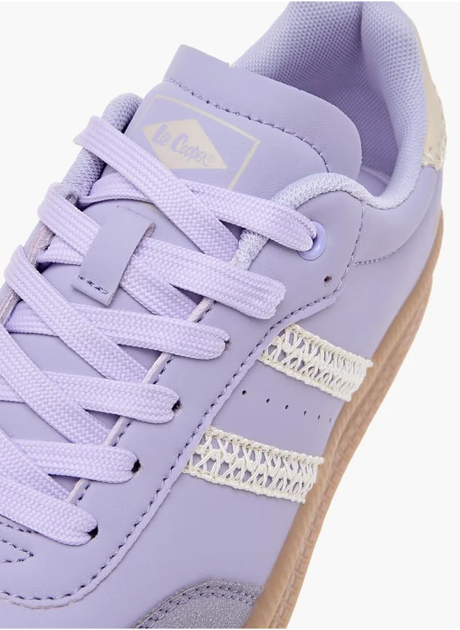 لي كوبر Women's Panelled Sneakers with Lace-Up Closure
