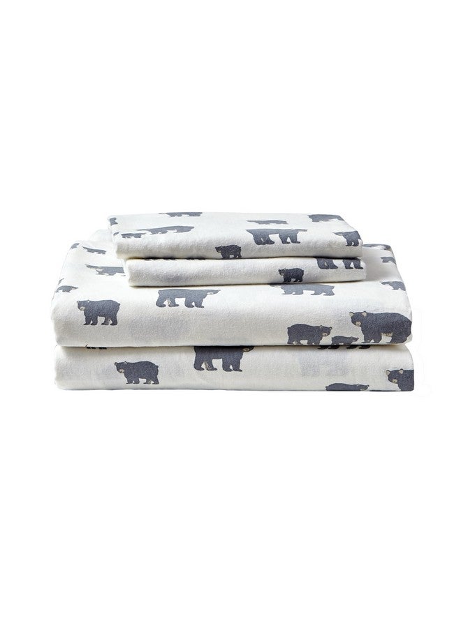 Eddie Bauer Eddie Bauer - Queen Sheets, Cotton Flannel Bedding Set, Brushed for Extra Softness, Cozy Home Decor (Bear Family, Queen)  - Image 1
