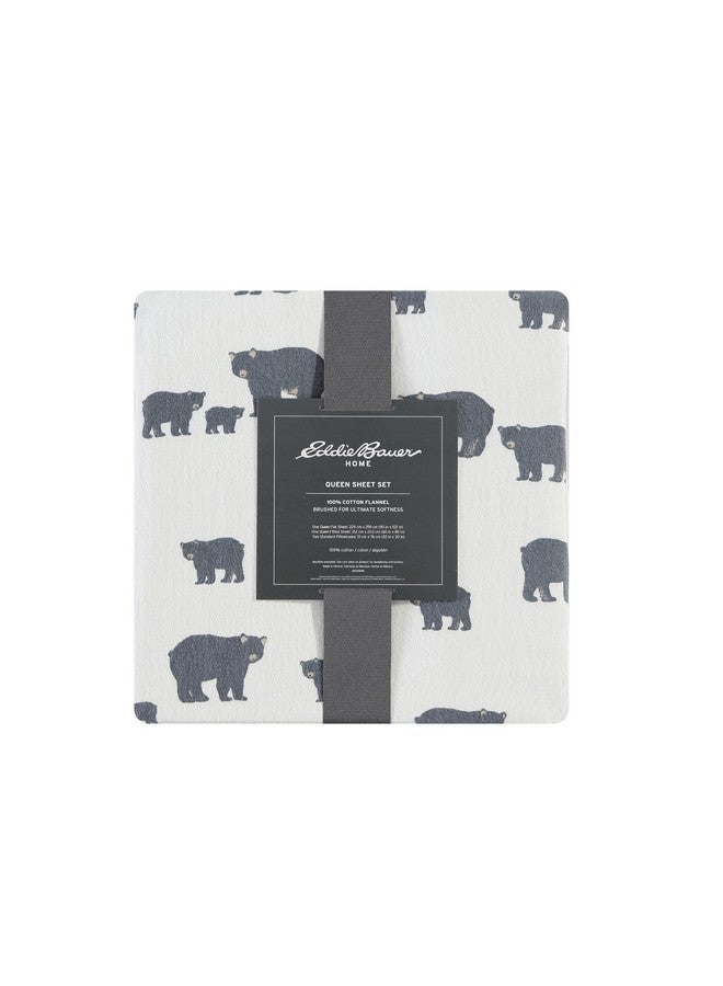 Eddie Bauer Eddie Bauer - Queen Sheets, Cotton Flannel Bedding Set, Brushed for Extra Softness, Cozy Home Decor (Bear Family, Queen)  - Image 4