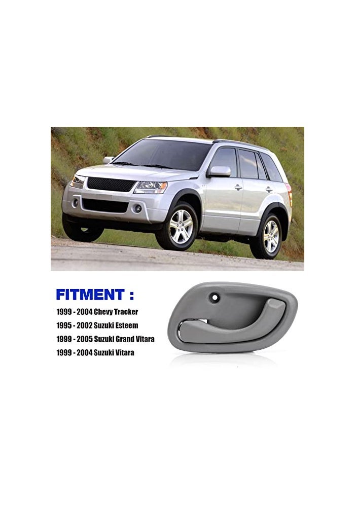 LCWRGS Interior Door Handles Replacement for Chevy Tracker 992004 Suzuki Esteem 952002 Suzuki Grand Vitara 992005 Vitara 992004 Inside Front Rear Driver Passenger Side Gray - Image 3