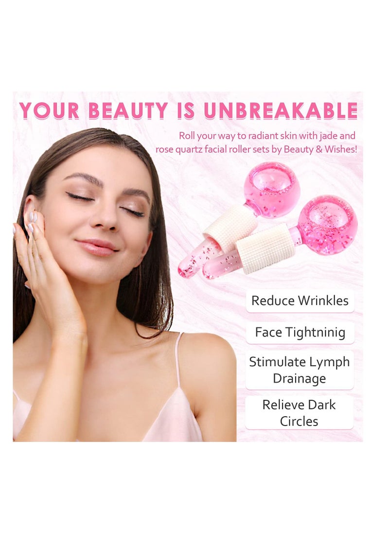 Generic - Energy Beauty Crystal Ice Ball Facial Roller Pink - Image 1