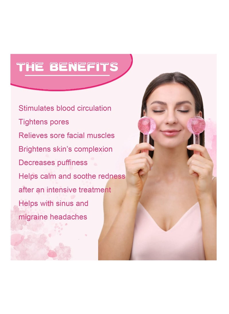 Generic - Energy Beauty Crystal Ice Ball Facial Roller Pink - Image 1
